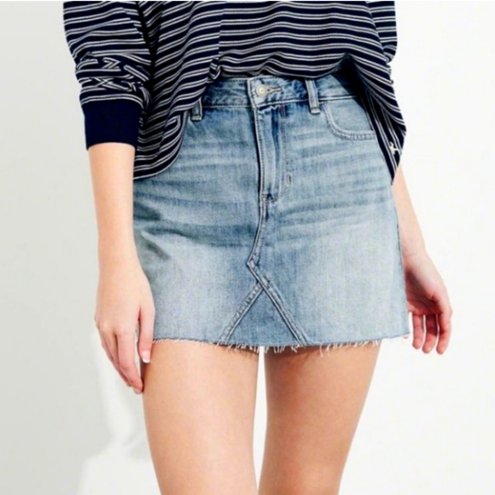 Hollister high rise denim skirt sz 1/25